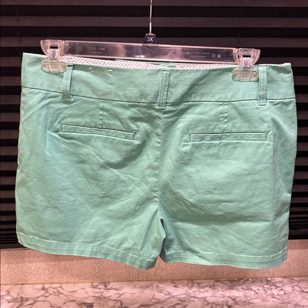 Ann Taylor Loft The Riviera Mid Rise‎ Green Cotton Blend Chino Preppy Short WN 8 - Picture 2 of 6